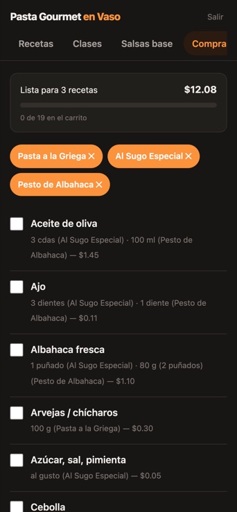 La lista de compras se arma sola